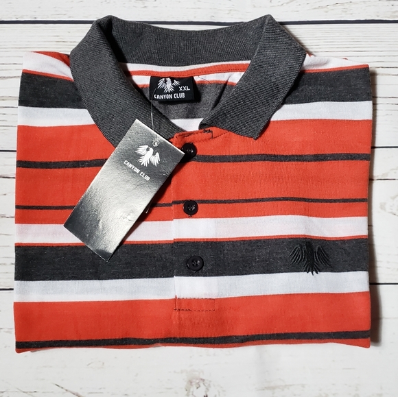 CANYON CLUB POLO SHIRT STRIPED MEN SIZE XXL - Picture 1 of 4